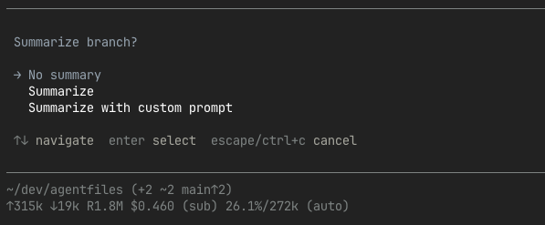 Pi session change prompt